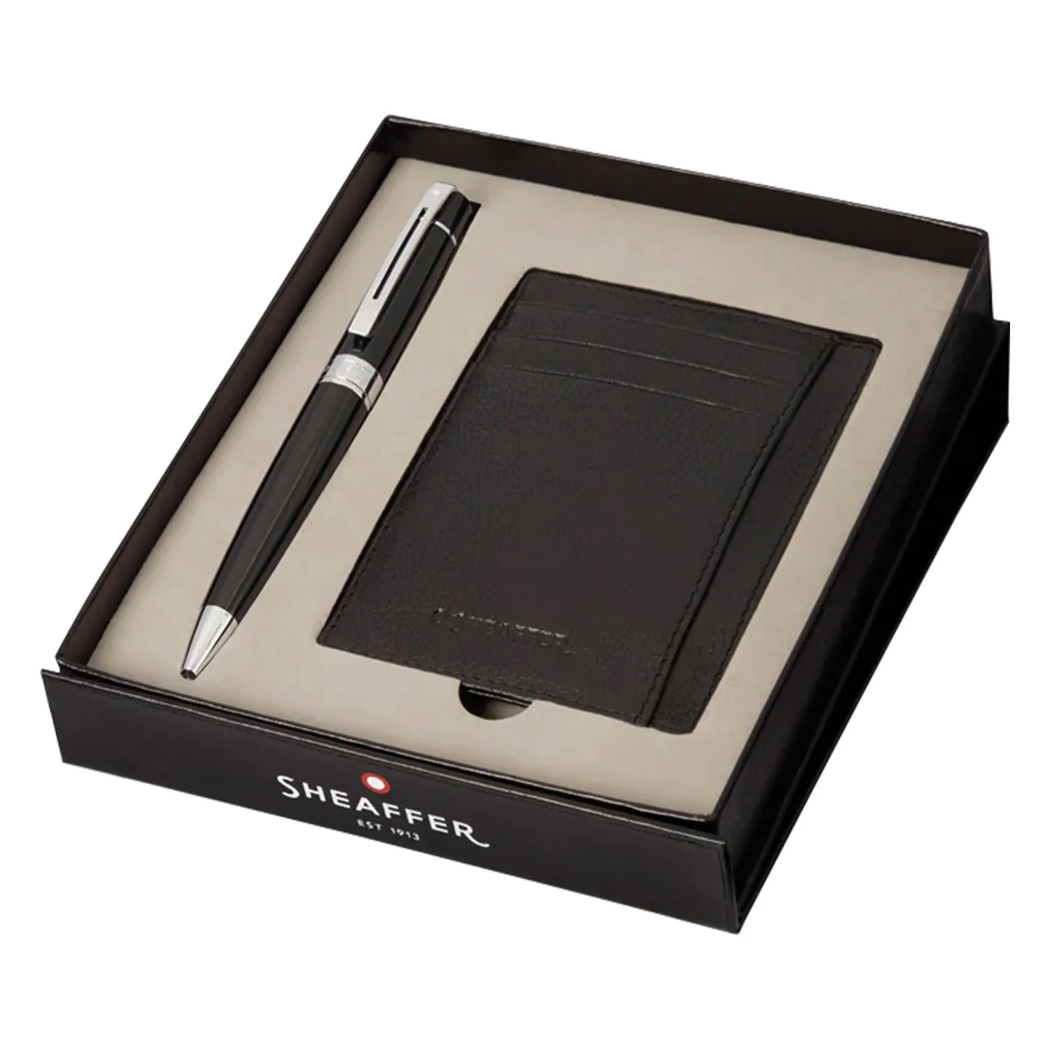 Sheaffer-300-G9312-Glossy-Black-With-Chrome-Plated-Trims-Ball-Pen-With-Cch-Image-5_1800x1800