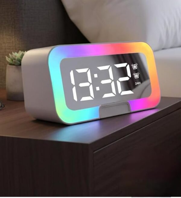 TimeWave Ultra: Large Clock with Bluetooth speaker, Mobile Stand & RGB Lights