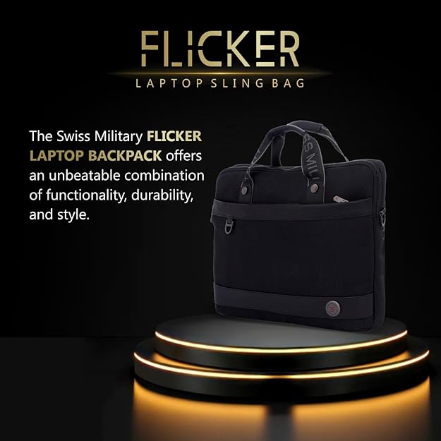 Black Gold Collection Flicker Laptop Sling Bag Black Gold Collection Flicker Laptop Sling Bag