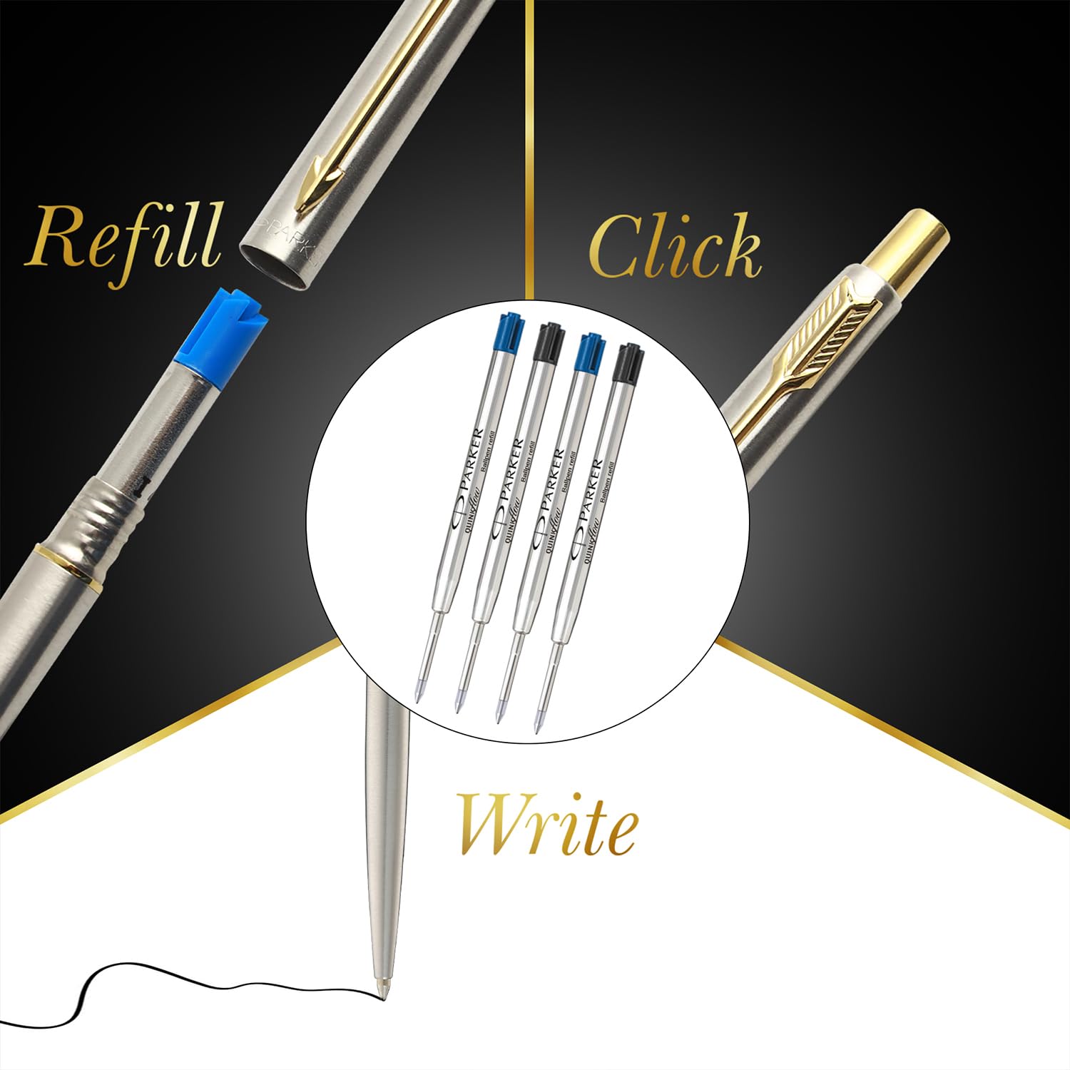 Parker Classic Stainless Steel Gold Trim Ball Pen Parker Classic Stainless Steel Gold Trim Ball Pen