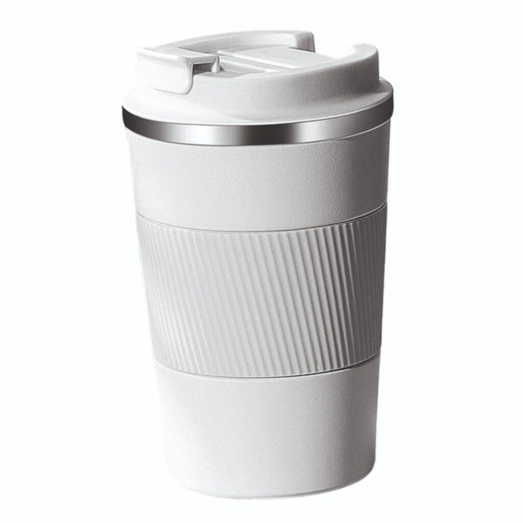 Cafe Buddy Pro: Stainless Steel Vacuum coffeemug with Silicon Grip & Temperature Display