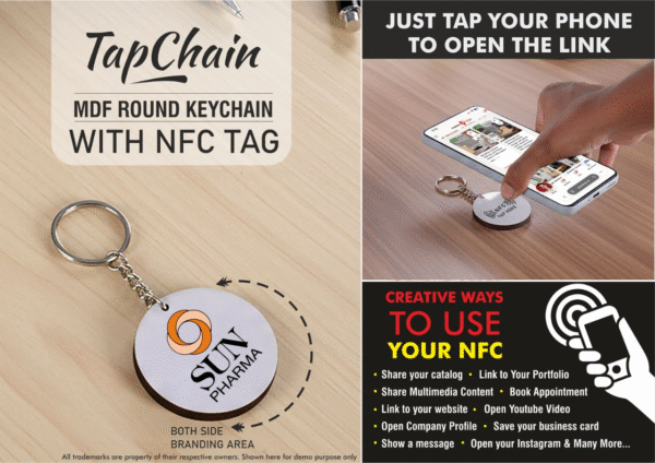 MDF Keychain with NFC Tag | Customized Gifts in Gurugram