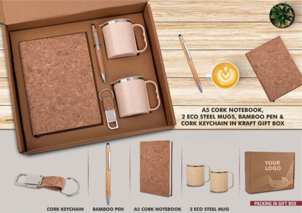 EcoSet 1: Set of A5 Cork notebook