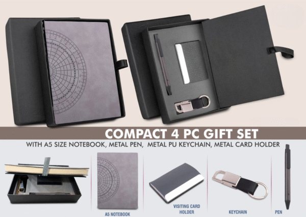 Compact 4 pc Gray gift set | Corporate Gifting Gurgaon