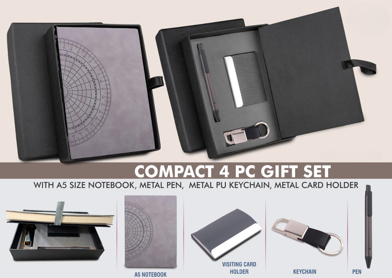 Compact 4 pc Gray gift set | Corporate Gifting Gurgaon Compact 4 pc Gray gift set | Corporate Gifting Gurgaon