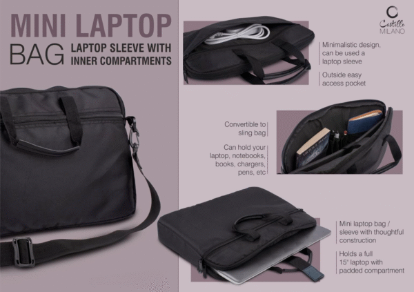 Mini Laptop bag / Laptop Sleeve with inner compartments