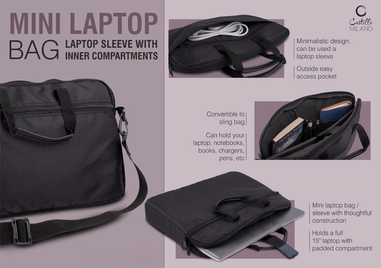 Mini Laptop bag / Laptop Sleeve with inner compartments