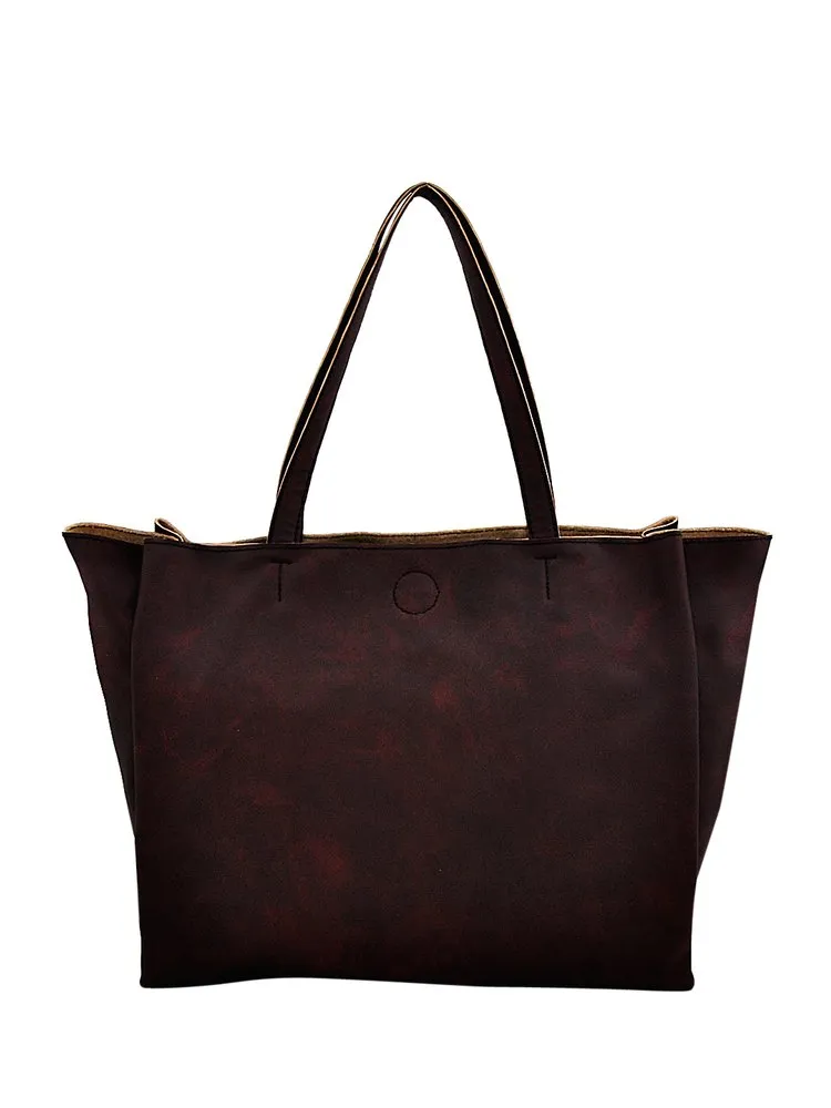 Synthetic Leather Maroon Tote Bag Synthetic Leather Maroon Tote Bag