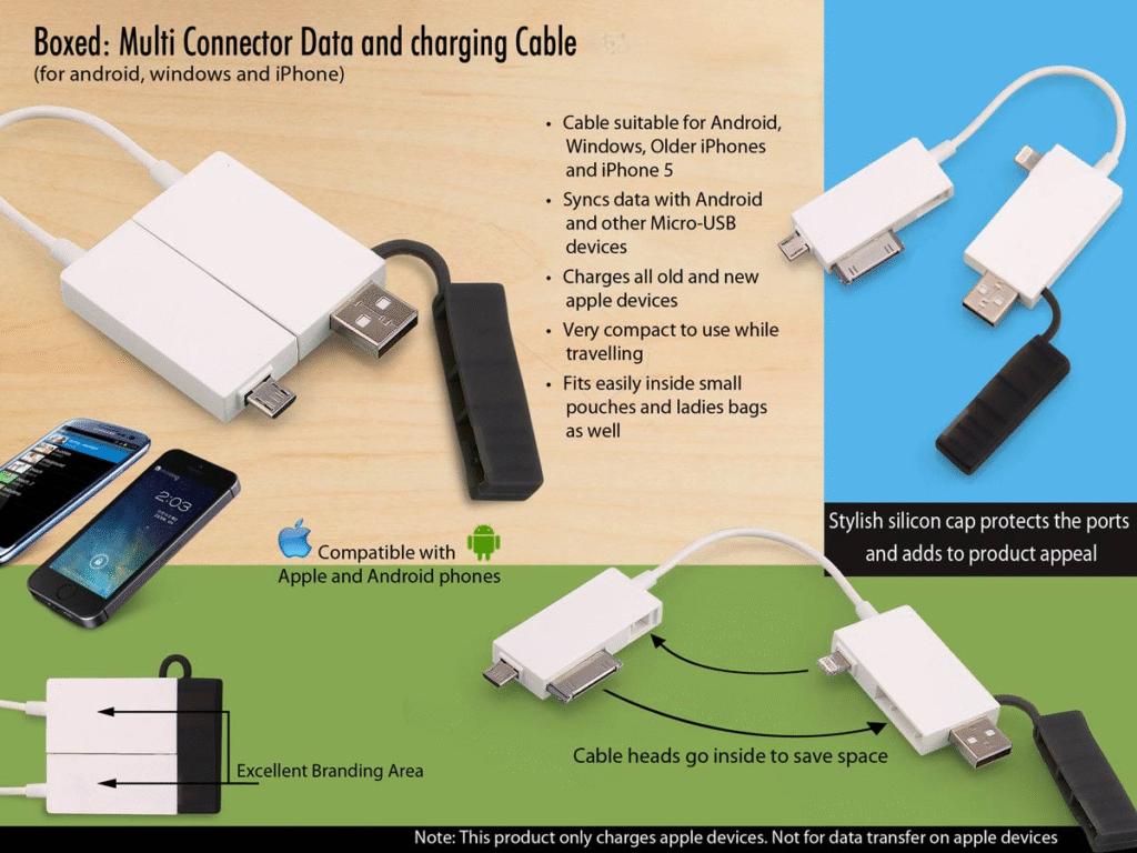Boxed Multi connector Data and charging cable