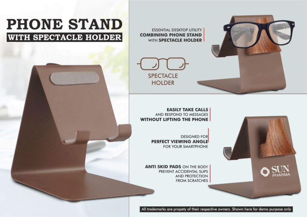 Metal Phone stand with Spectacle holder