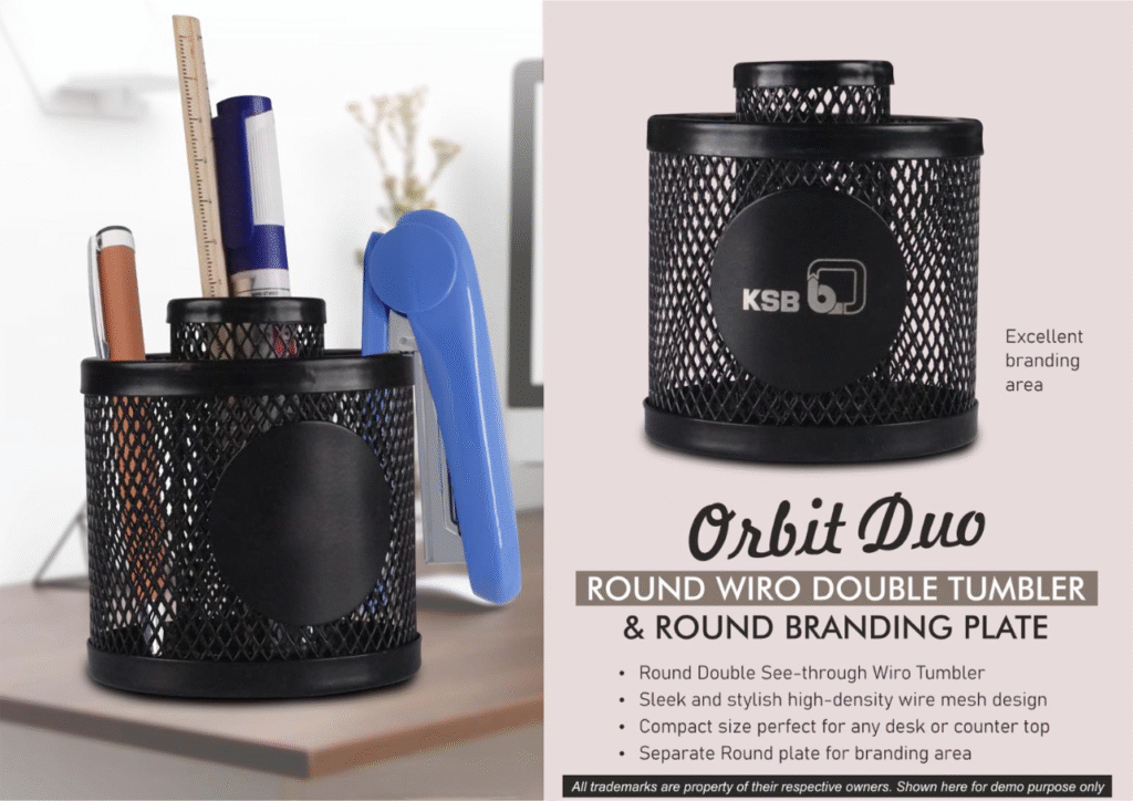 Orbit Duo Round Wiro Double tumbler & Round Branding Plate