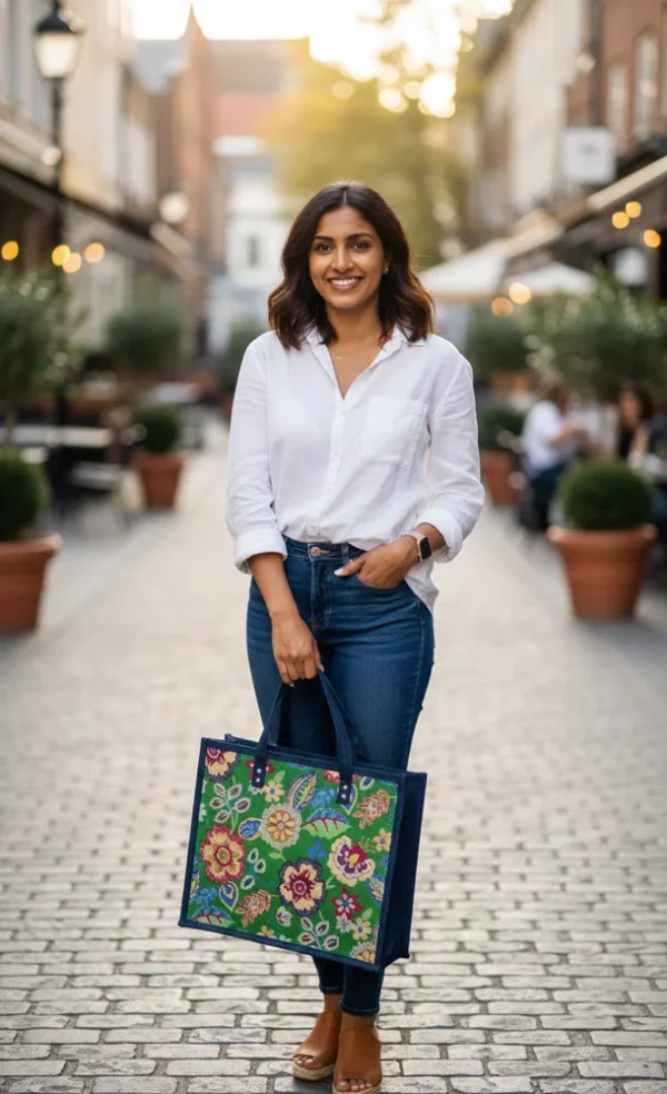 Reusable Designer Jute Tote Bag