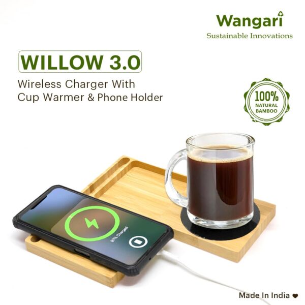 Wireless Charger With Cup warmer & Phone Stand