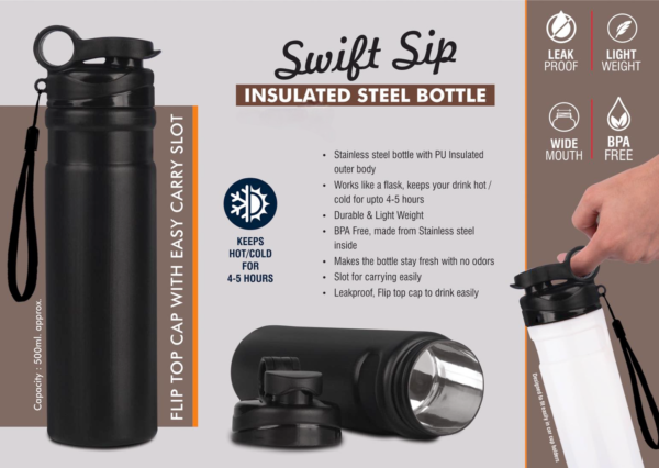 SwiftSip Insulated Steel bottle