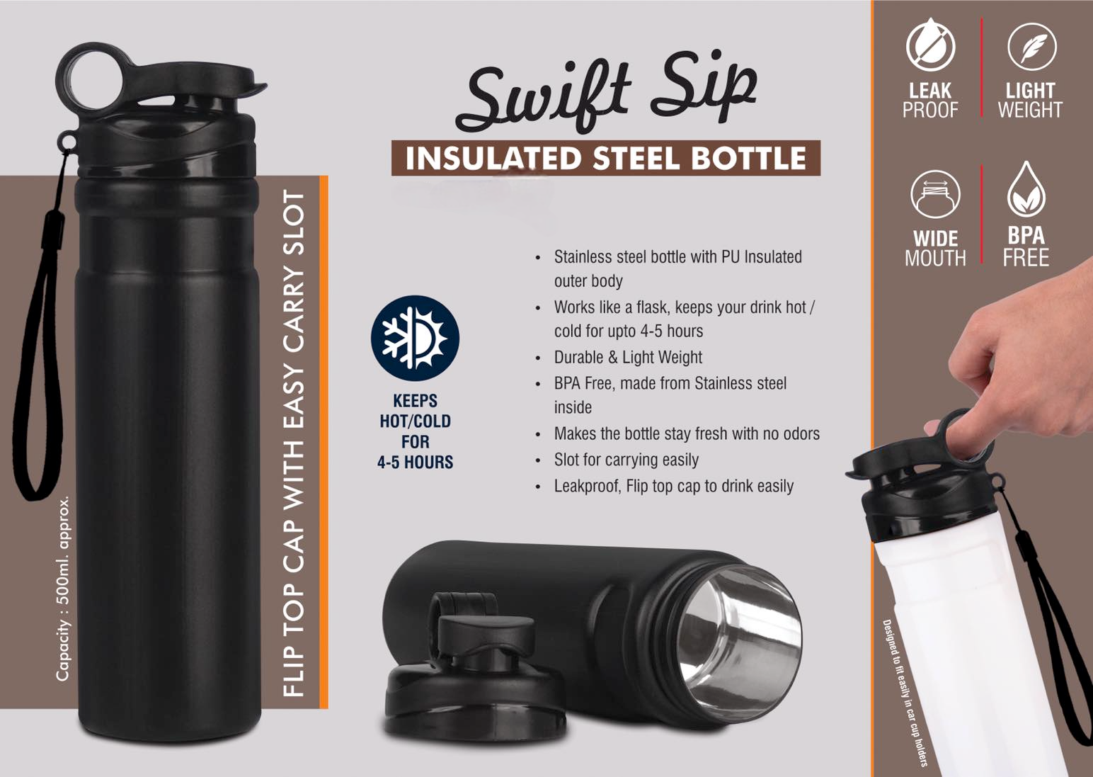 SwiftSip Insulated Steel bottle SwiftSip Insulated Steel bottle