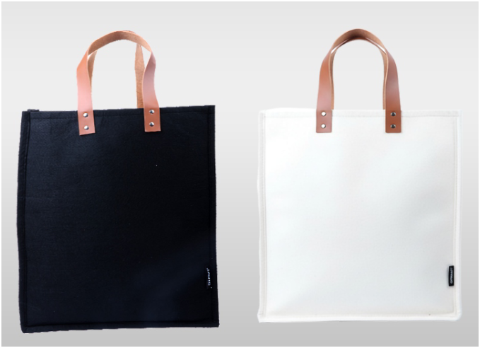 Felt Bag Big with Vegan PU Handles