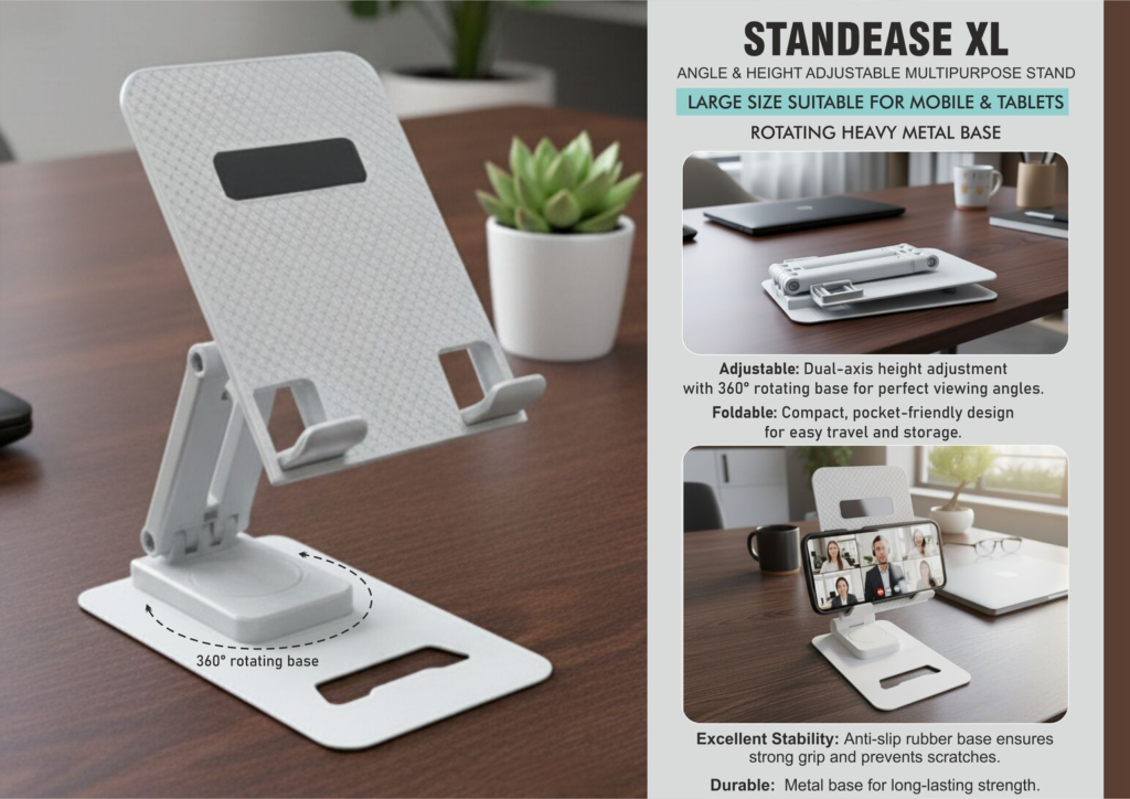 StandEase XL: Angle & Height adjustable multipurpose stand