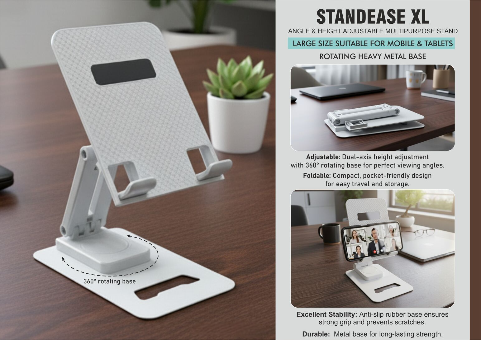 StandEase XL: Angle & Height adjustable multipurpose stand StandEase XL: Angle & Height adjustable multipurpose stand