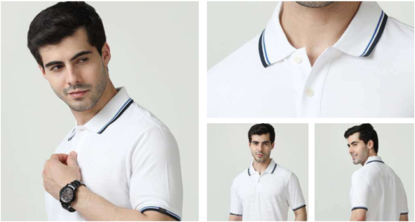M&S Men's Solid Tipped Collar Polo T-Shirt