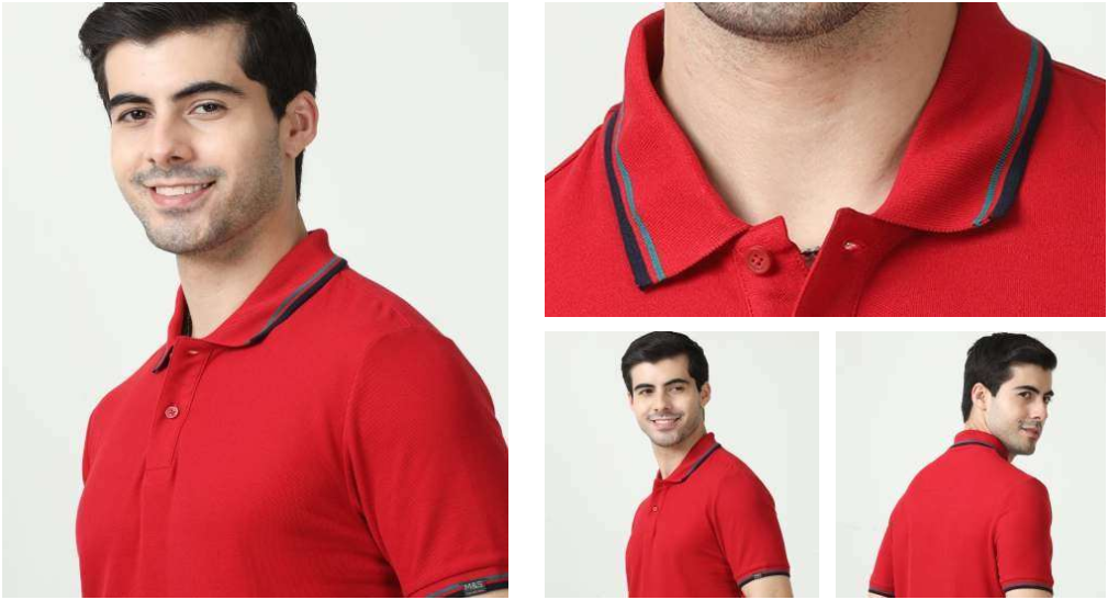 M&S Men's Solid Tipped Collar Polo T-Shirt M&S Men's Solid Tipped Collar Polo T-Shirt