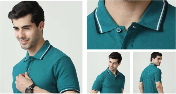 M&S Men's Half-Sleeve Cotton Polo T-Shirt