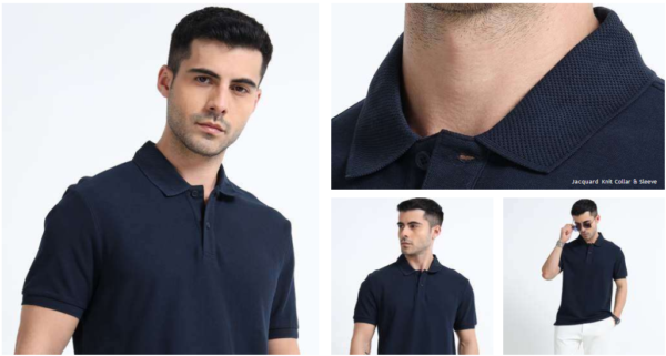 Men's Regular Fit with Textured Jacquard Knit T-Shirt