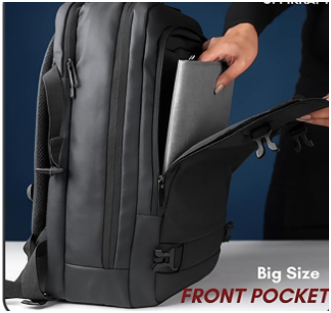 15-inch Laptop Backpack in Black Vegan PU
