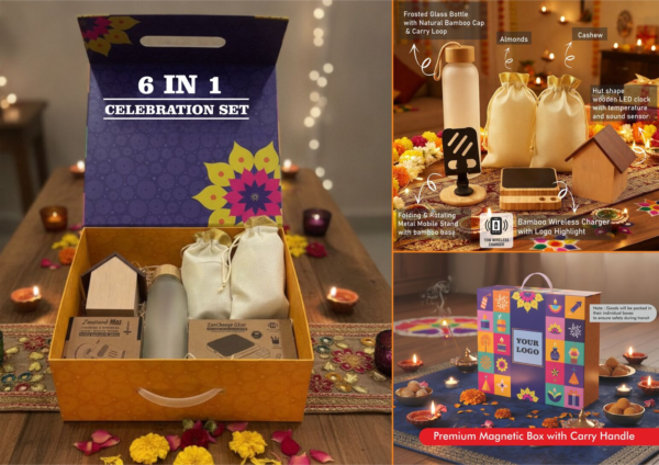 Celebrations Set of 6: Bamboo Gift Set | Corporate diwali Gifts