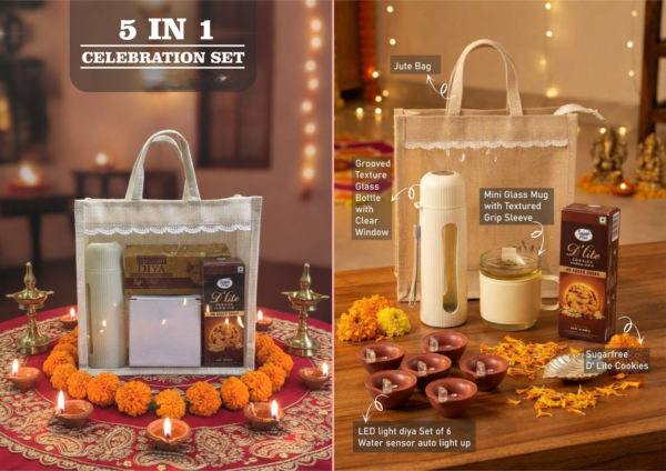 Eco-Utility Diwali Set: Premium Desk Hydration & Festive Lighting