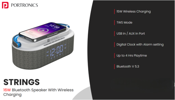 Strings 16W Bluetooth Speaker with 15W Wireless Charging