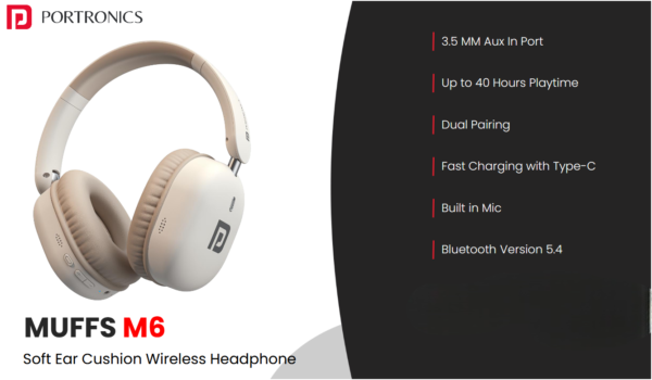 Muffs M6 Over-Ear Wireless Bluetooth Headphones