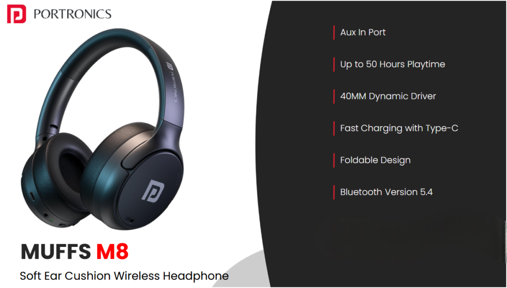 Muffs M8 Over-Ear Wireless Bluetooth Headphone