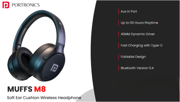 Muffs M8 Over-Ear Wireless Bluetooth Headphone