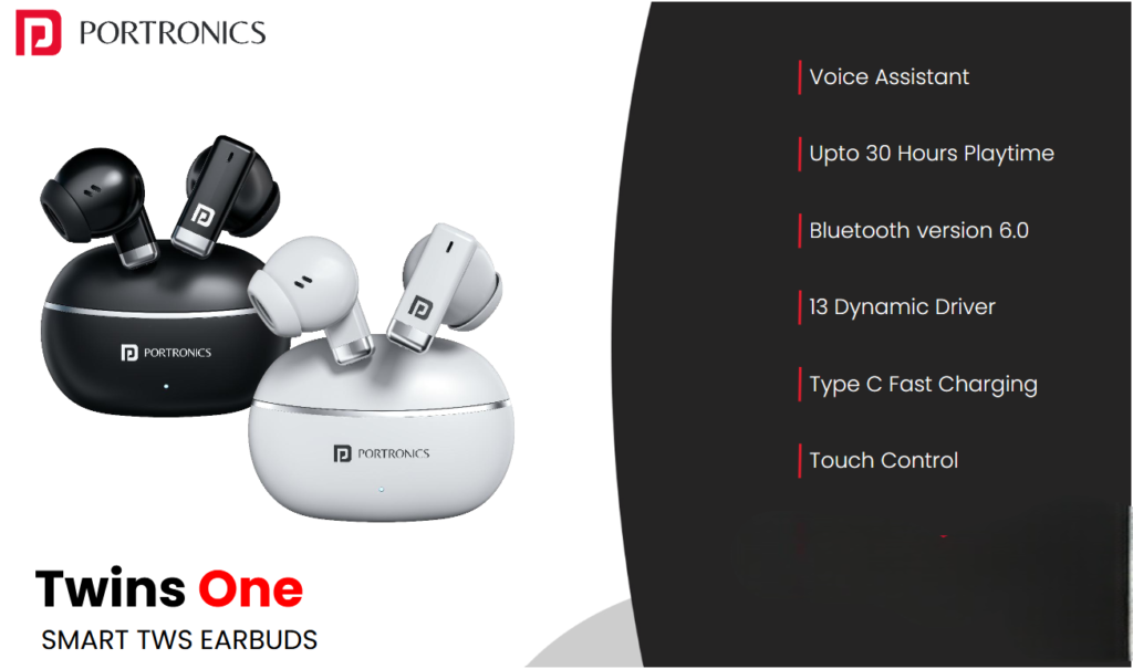 Portronics Twins One True Wireless Earbuds
