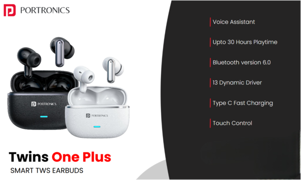 Portronics Twins One Plus Smart TWS Earbuds
