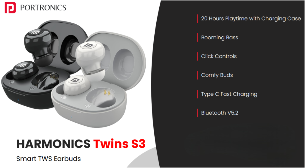 Portronics Harmonics Twins S3 Smart TWS Earbuds