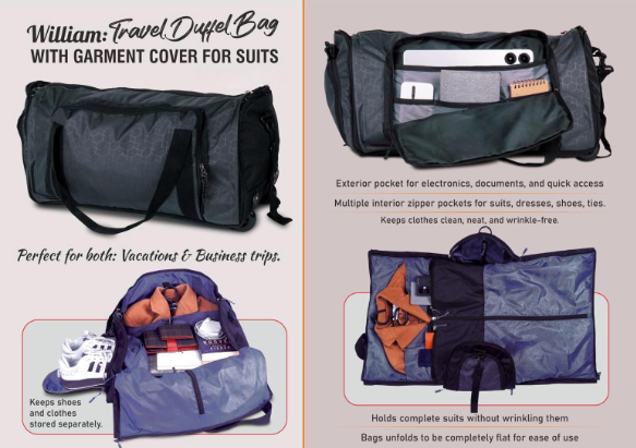 Travel Duffel Bag with Garment cover for Suit | Travel Bags in Noida
