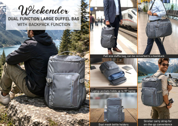 Dual function Large Duffel Bag with Backpack Function | Travel Bags in Noida